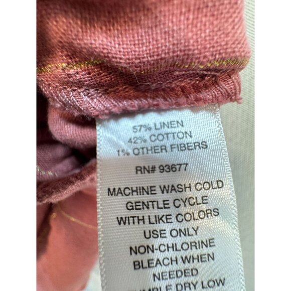 Liz Claiborne Womens Linen Blend Shorts Size 10 Pink Windowpane Casual Summer - Picture 3 of 11